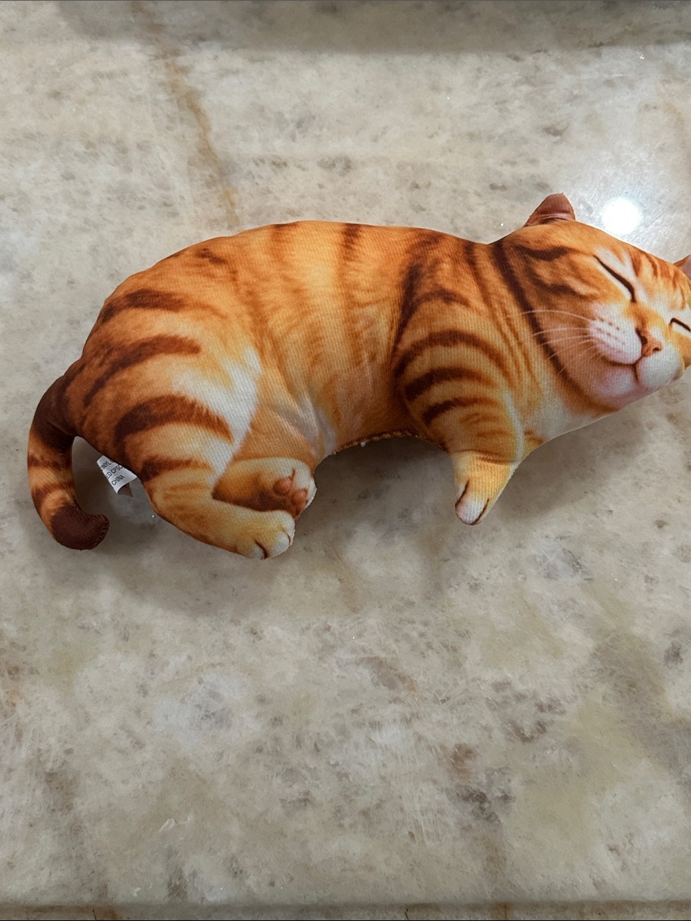 Orange Sleeping Tabby Cat Plush Toy - Decorative Pet Pillow